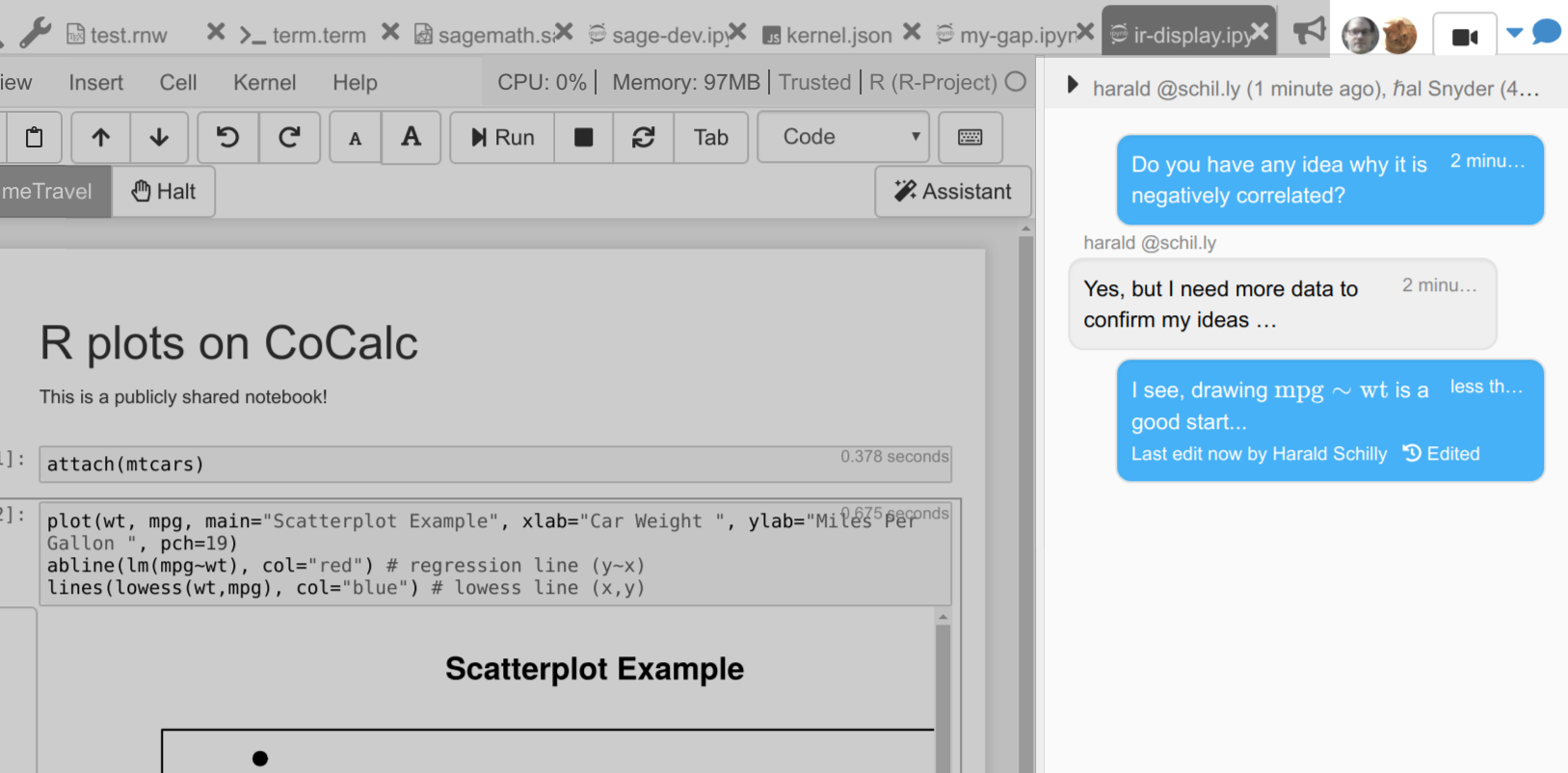 Chatting about an R Jupyter notebook