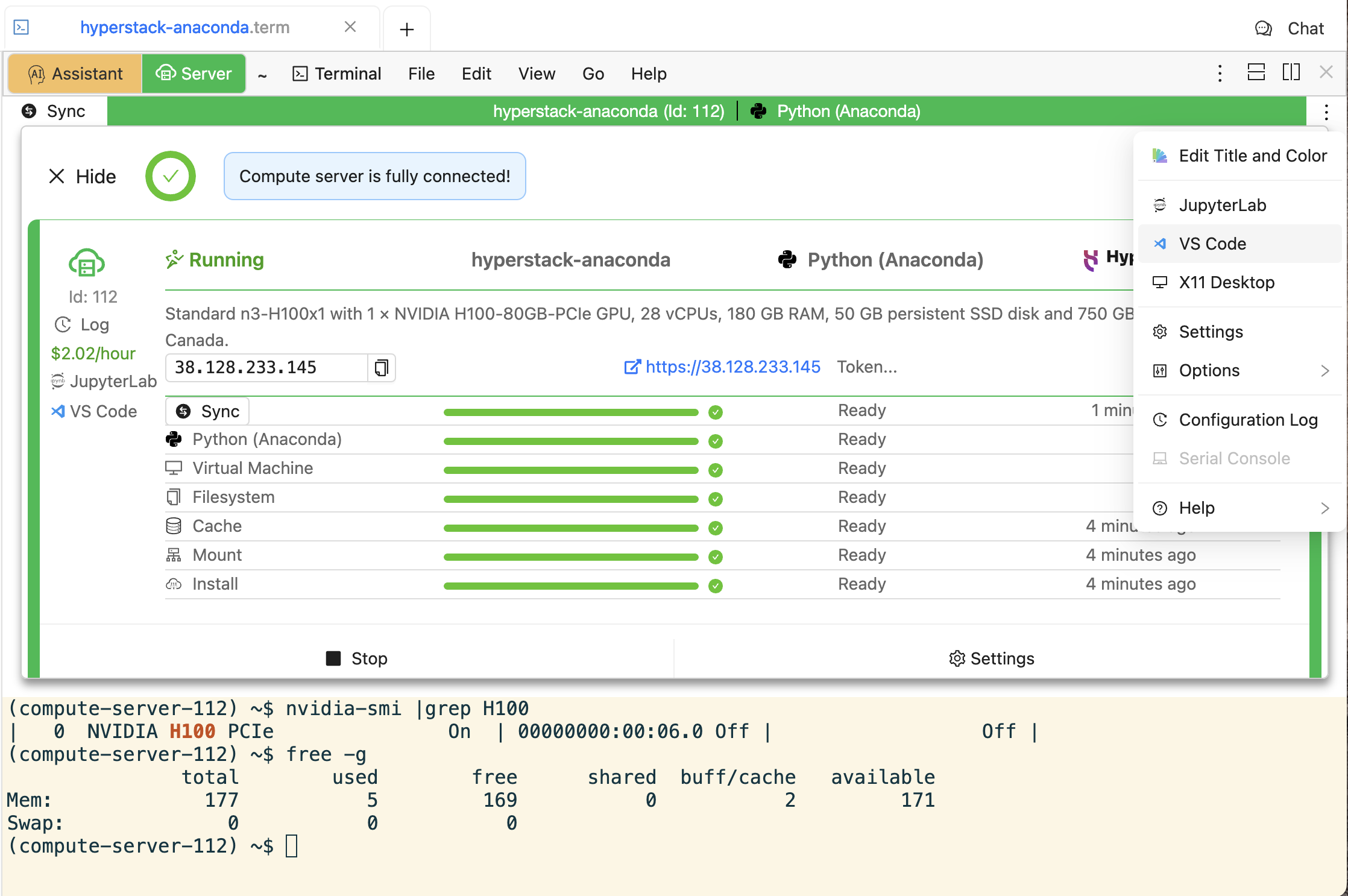 Compute server templates